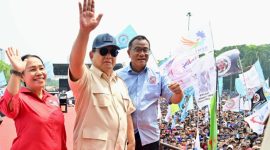 Potret Presiden Prabowo Subianto menghadiri May Day 2025 di Monas Jakarta (Foto: BPMI Setpres)