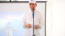 Wakil Gubernur Banten A. Dimyati Natakusumah saat memberikan sambutan dalam acara Sosialisasi Pencegahan, Pemberantasan, Penyalahgunaan dan Peredaran Gelap Narkotika. (Dok. Biro Adpimpro Banten). 