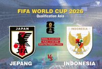 Laga Jepang vs Indonesia di kualifikasi Piala Dunia 2026 akan digelar pada Selasa (10/6/2025) pukul 17.35 WIB. (Grafis: Menk Karmawan/G-Sports.id).