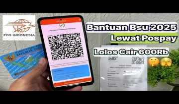 Tangkapan layar aplikasi PosPay dari PT Pos Indonesia yang menunjukkan status pencairan Bantuan Subsidi Upah (BSU) 2025 sebesar Rp600 ribu. Terlihat KTP, QR Code verifikasi, dan bukti pencairan dana sebagai syarat pengambilan bantuan. (Istimewa) 