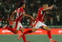 Selebrasi Pemain Bali United usai membobol gawang Persik Kediri dalam laga perdana BRI Super League 2025-2026. (Instagram.com/baliunitedfc)