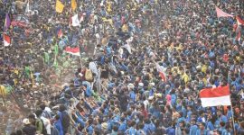 Kondisi Demo Dipenuhi oleh Buruh, Ojol dan Mahasiswa. (DOK. Istimewa)