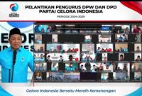 Pelantikan Pengurus DPW dan DPD Partai Gelora Indonesia secara hybrid Periode 2024-2029 (Dok. Metrosiar)