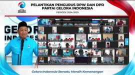 Pelantikan Pengurus DPW dan DPD Partai Gelora Indonesia secara hybrid Periode 2024-2029 (Dok. Metrosiar)