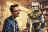 Seorang pengusaha digambarkan tengah memanfaatkan kecerdasan buatan (AI) untuk merancang dan mengoptimalkan strategi pemasarannya. (Freepik.com)