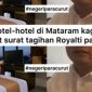 Tangkapan layar unggahan viral di media sosial mengenai dugaan LMKN mengirimkan surat penagihan royalti kepada pengusaha hotel di Mataram, NTB. (Threads.com/@satya.dharma77)