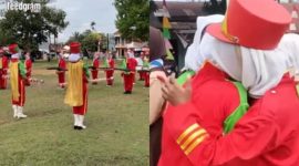 Insiden pasukan drumband sekolah di Jambi saat perayaan HUT RI ke-80 viral di media sosial. (Instagram.com/@feedgramindo)