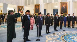Potret para menteri saat dilantik Presiden Prabowo Subianto di Istana Negara, Jakarta (17/9/25). (Foto: BPMI Setpres)