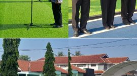 Apel berlangsung khidmat dengan diikuti oleh seluruh ASN, perwakilan TNI/Polri, dan perangkat kecamatan.(kolase/Metrosiar)