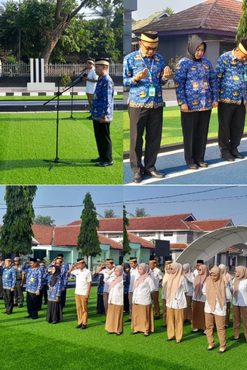 Apel berlangsung khidmat dengan diikuti oleh seluruh ASN, perwakilan TNI/Polri, dan perangkat kecamatan.(kolase/Metrosiar)