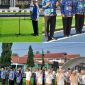 Apel berlangsung khidmat dengan diikuti oleh seluruh ASN, perwakilan TNI/Polri, dan perangkat kecamatan.(kolase/Metrosiar)