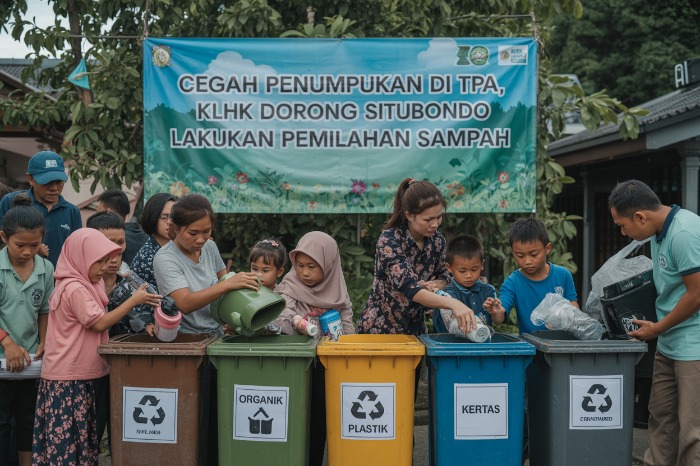 Foto Ilustrasi - KLHK mendorong Situbondo terapkan pemilahan sampah rumah tangga guna kurangi penumpukan di TPA dan wujudkan pengelolaan ramah lingkungan. (AI Generated/Metrosiar)