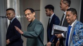 Nadiem Makarim ditetapkan tersangka korupsi pengadaan Chromebook, Kejagung sebut kerugian negara capai Rp1,98 triliun. (DOK. Antara Foto)