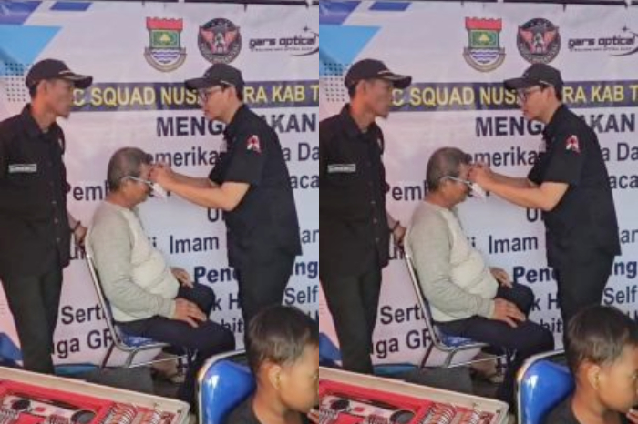 DPC Squad Nusantara Kabupaten Tangerang bekerja sama dengan Pemerintah Desa Saga Kecamatan Balaraja giat pemeriksaan kesehatan mata dan pendampingan UMKM.