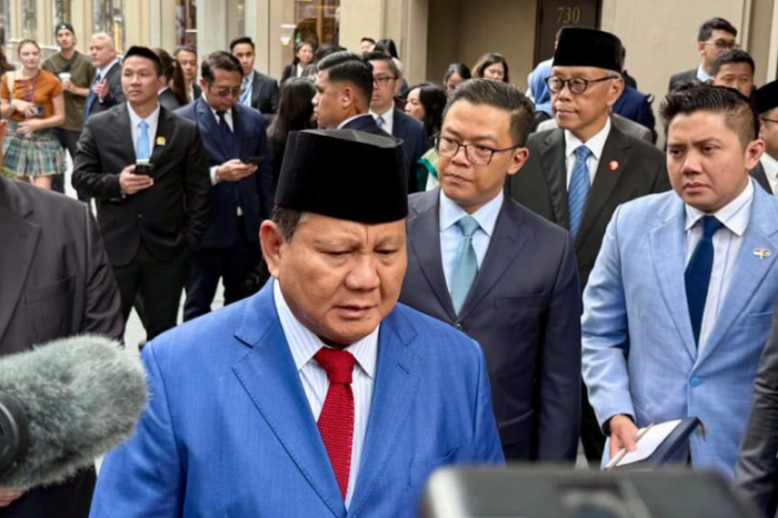 Presiden Prabowo Subianto memberikan keterangannya kepada awak media, di New York, pada Rabu, 24 September 2025. (Foto: BPMI Setpres)