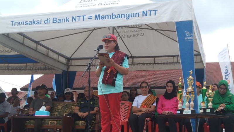 Ketua Tim Penggerak PKK Kabupaten Ngada, Blandina Mamo Bena. (Foto: Elfrat Frans Dhena)