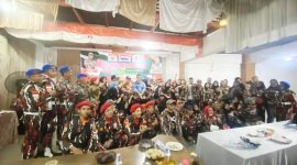 Keluarga besar Laskar Merah Putih Kabupaten Tangerang berfoto bersama usai acara Tasyakuran HUT ke-25 sebagai wujud kebersamaan, loyalitas, dan semangat menjaga keutuhan NKRI.