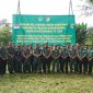 Jajaran Kodim 0510/Tigaraksa bersama anggota Bakorkomwil berfoto bersama dalam kegiatan PERSAMI Bela Negara di lahan Food Estate, Serdang Wetan.