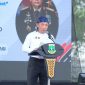Kapolri Jenderal Polisi Listyo Sigit Prabowo menyampaikan sambutan pada kegiatan jalan santai Hari Pers Nasional (HPN) 2026 di Alun-alun Kota Serang.