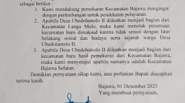 Pernyataan Sikap Tokoh Masyarakat Desa Ubedolumolo 2. (Foto: Elfrat Frans Dhena)