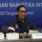 Komjen Pol Suyudi Ario Seto memberikan keterangan pers terkait pengungkapan kasus narkotika internasional di Tangerang, Banten.