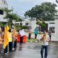 PERMAHI Lampung demo Kejati! Mahasiswa desak pengusutan tuntas dugaan korupsi, gratifikasi, dan penyalahgunaan wewenang oleh Kepala Dinas PUPR dan BMBK Lampung. (Foto: Metrosiar/Rizky Imam Mukti)