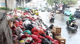 Tumpukan sampah di Ciputat, Tangerang Selatan (Tangsel) kini mencapai kondisi kritis, menggunung di sejumlah titik vital seperti kolong flyover dan Jalan Dewi Sartika. (Foto: Satelitnews.com)