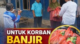 Penyaluran bantuan Pemerintah Kecamatan Kemiri dan KSB kepada warga Desa Legok Sukamaju yang terdampak banjir(Metrosiar/forum jurnalis kemiri)