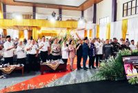 Jajaran pejabat daerah, unsur TNI–Polri, dan perwakilan DPRD berfoto bersama usai pembukaan Musrenbang di Gedung GSG Kecamatan Pasar Kemis, Kabupaten Tangerang.