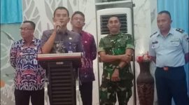 Camat Kemiri Rudi HK saat sambutan acara serah terima jabatan Kapolsek Mauk di Aula kantor kecamatan Mauk(dok.istimewa)