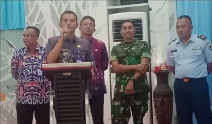 Camat Kemiri Rudi HK saat sambutan acara serah terima jabatan Kapolsek Mauk di Aula kantor kecamatan Mauk(dok.istimewa)