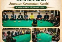 Para Aparatur pemerintah kecamatan kemiri bersama warga setempat yang sedang mengikuti kegiatan rutin malam Jum'at(dok.forum jurnalis kemiri)