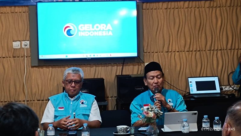Ketua DPW Partai Gelora Provinsi Banten, Wishnu Yudhamukti, menyampaikan target pencapaian Partai Gelora pada Pemilu 2029 dalam rapat konsolidasi DPW–DPD.