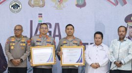 Polres Metro Tangerang Kota meraih penghargaan Ombudsman RI atas kualitas pelayanan publik kategori sangat baik tahun 2025(PWGK/Metrosiar)