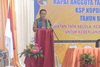 Asisten 2 Setda Ngada, Nicolaus Noywuli Hadir Mewakili Bupati Ngada Membuka RAT Kopdit Setiawan Tahun Buku 2025. (Foto: Elfrat Frans Dhena)