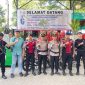Kapolsek Pasar Kemis AKP Humaedi bersama Wakapolsek AKP Sutikno dan personel Polsek Pasar Kemis serta tim Gegana Satbrimob Polda Banten berfoto bersama usai pelaksanaan pengamanan misa paskah di Gereja Santo Gregorius Agung Kutabumi, Kabupaten Tangerang, Minggu (5/4/2026).