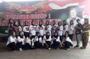 Jajaran Srikandi Laskar Merah Putih Provinsi Banten berpose bersama usai rapat koordinasi pembentukan panitia Hari Kartini 2026 di Markas Komando Group-1.