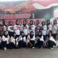 Jajaran Srikandi Laskar Merah Putih Provinsi Banten berpose bersama usai rapat koordinasi pembentukan panitia Hari Kartini 2026 di Markas Komando Group-1.