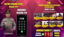Sosialisasi layanan Call Center 110 sebagai layanan cepat kepolisian yang siap diakses masyarakat 24 jam.