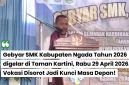 Wakil Bupati Ngada menyampaikan sambutan saat pembukaan Gebyar SMK Kabupaten Ngada Tahun 2026 di Taman Kartini, Bajawa, Rabu (29/4).