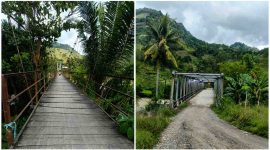 Keterangan Gambar:
Perbandingan jembatan gantung dan jembatan rangka penghubung wilayah Papi dan Garutu di Desa Buttu Batu, Kabupaten Enrekang.