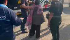 Tim Resmob Satreskrim Polres Serang saat mengamankan terduga pelaku penculikan balita di kawasan Pelabuhan Merak, Banten.