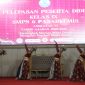 Penampilan tari tradisional oleh siswi SMP Negeri 6 Pasar Kemis pada acara pelepasan peserta didik kelas IX angkatan VI tahun ajaran 2025/2026 di GSG Kecamatan Pasar Kemis.