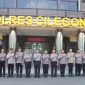 Jajaran tim supervisi Astamaops Polri bersama personel Polres Cilegon berfoto bersama di halaman Mapolres Cilegon usai kegiatan supervisi implementasi Pamapta dan SPKT.