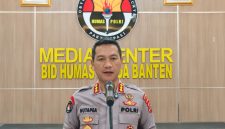 Kabidhumas Maruli Ahiles Hutapea menyampaikan imbauan kepada masyarakat terkait menjaga situasi kamtibmas di Media Center Bid Humas Polda Banten.