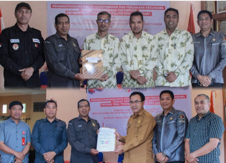 Bawaslu Kabupaten Ngada Jalin Kerjasama dengan Perguruan Tinggi Perkuat  Pendidikan Politik dan Demokrasi. (Foto: Humas Bawaslu Ngada).