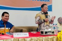 Bupati Ngada, Raymundus Bena ketika membuka RAT Mini KSP Obor Mas Cabang Bajawa. (Foto: Humas Prokopim Ngada).