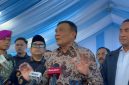 Menko Polkam Djamari Chaniago (tengah) memberikan keterangan kepada awak media usai menghadiri puncak peringatan Hari Anti Narkotika Internasional (HANI) 2026 di Balai Besar Rehabilitasi BNN Lido, Bogor.