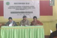 Pengurus BUMDes Sango Sadho menyampaikan LKPJ Tahun Buku 2025. (Elfrat Frans Dhena)