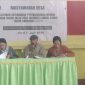 Pengurus BUMDes Sango Sadho menyampaikan LKPJ Tahun Buku 2025. (Elfrat Frans Dhena)